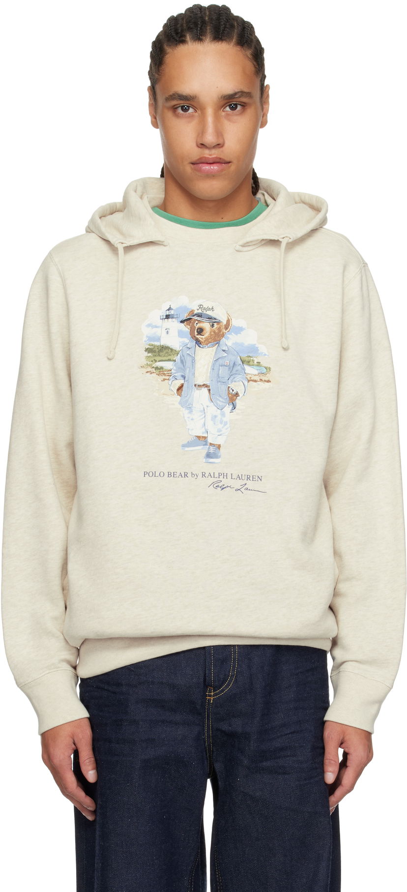 Pulover Polo by Ralph Lauren Ralph Lauren Polo Bear Slub Fleece Hoodie Bež | 710966739001