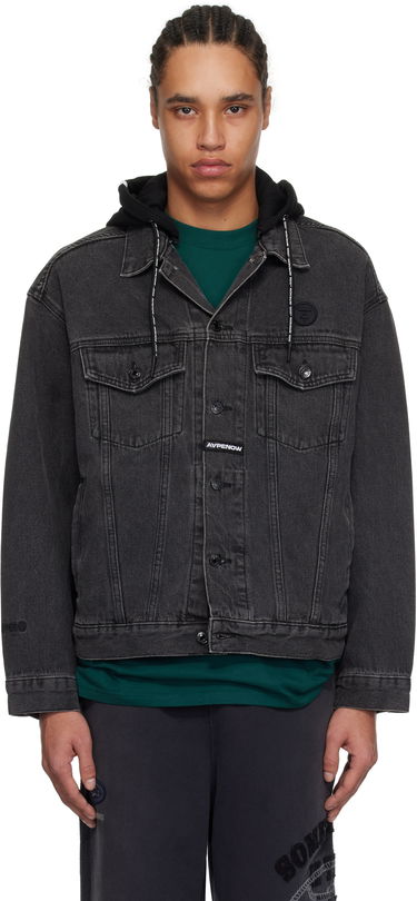 Jakna AAPE by A Bathing Ape AAPE by A Bathing Ape 'AAPE Now' Denim Jacket Črna | AAPLJM7700XXNBKL, 0