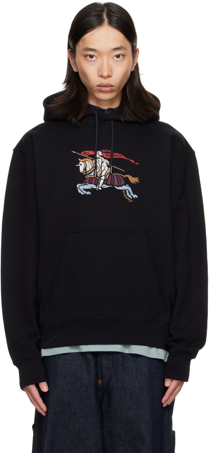 Pulover Burberry Burberry EKD Knight Graphic Hoodie Črna | 8115126