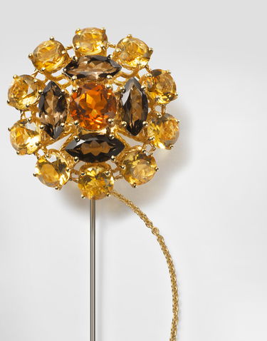 Zatiči Dolce & Gabbana Dolce & Gabbana Sicily Brooch with Madera Quartz, Smoky Quartz, and Citrines Rumena | WPKN3GWYE01ZOO00, 1