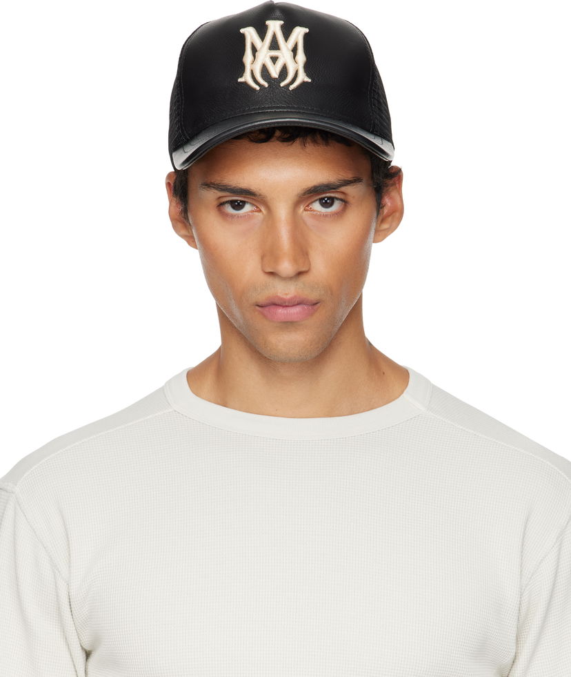 Kapa AMIRI AMIRI MA Leather Trucker Cap Črna | AMHATR1039