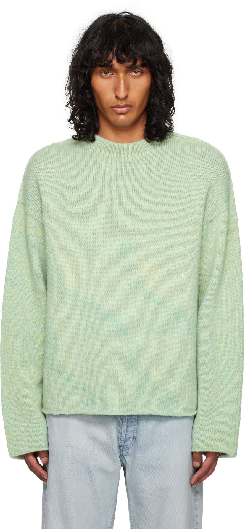 Pleteni pulover The Row Mumford Wool Blend Crewneck Sweater Zelena | 810-Y845