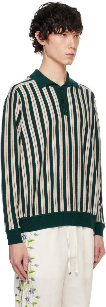Pleteni pulover Bode Bode Hogan Stripe Polo Zelena | MRF24KT006, 1