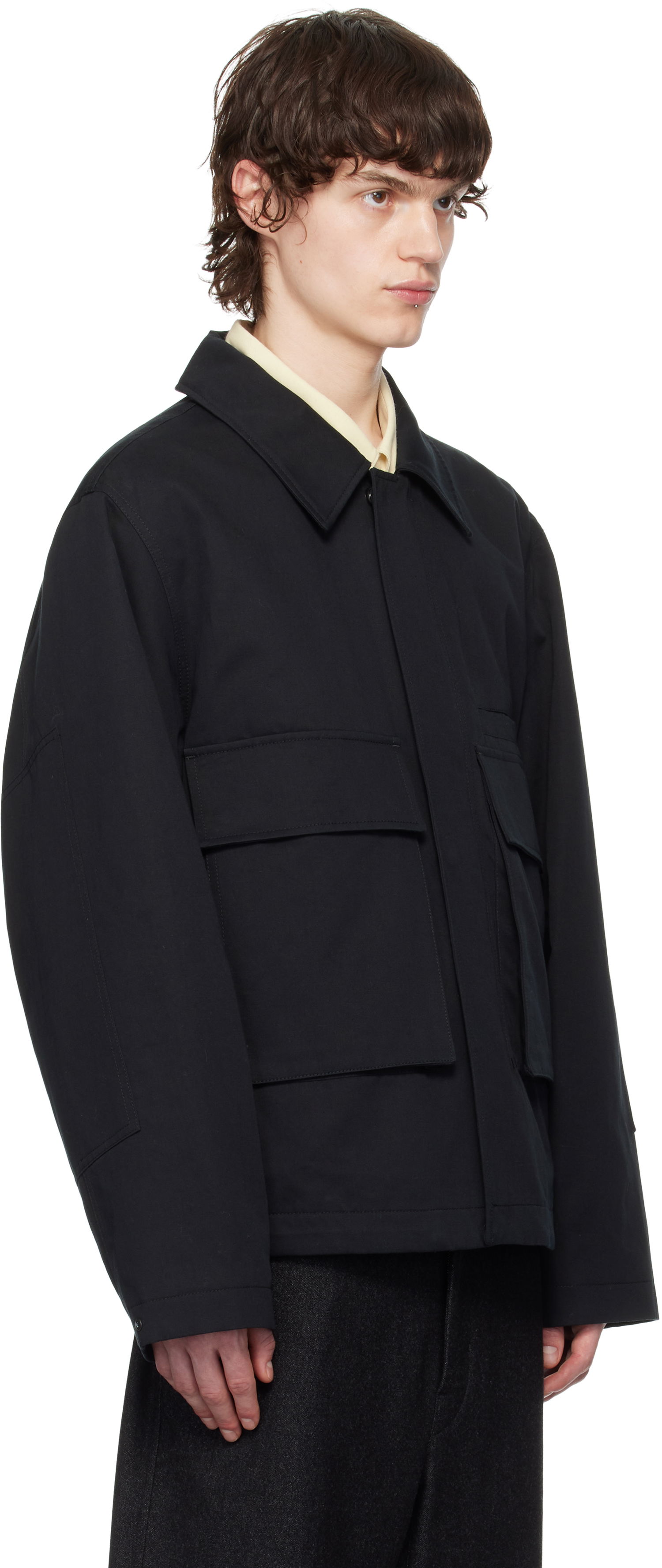Jakna LEMAIRE Lemaire Quilted Jacket with 3D Pockets Črna | OW1108 LF1309, 1