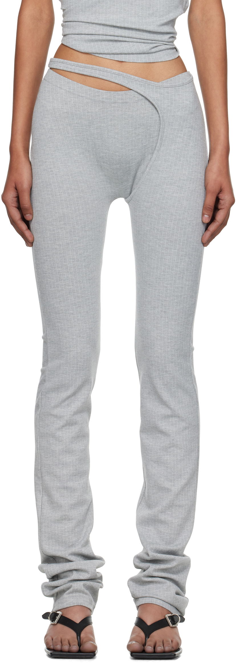 Pajkice Ottolinger Ottolinger Ada Pinstriped Leggings Siva | 102-800603-04