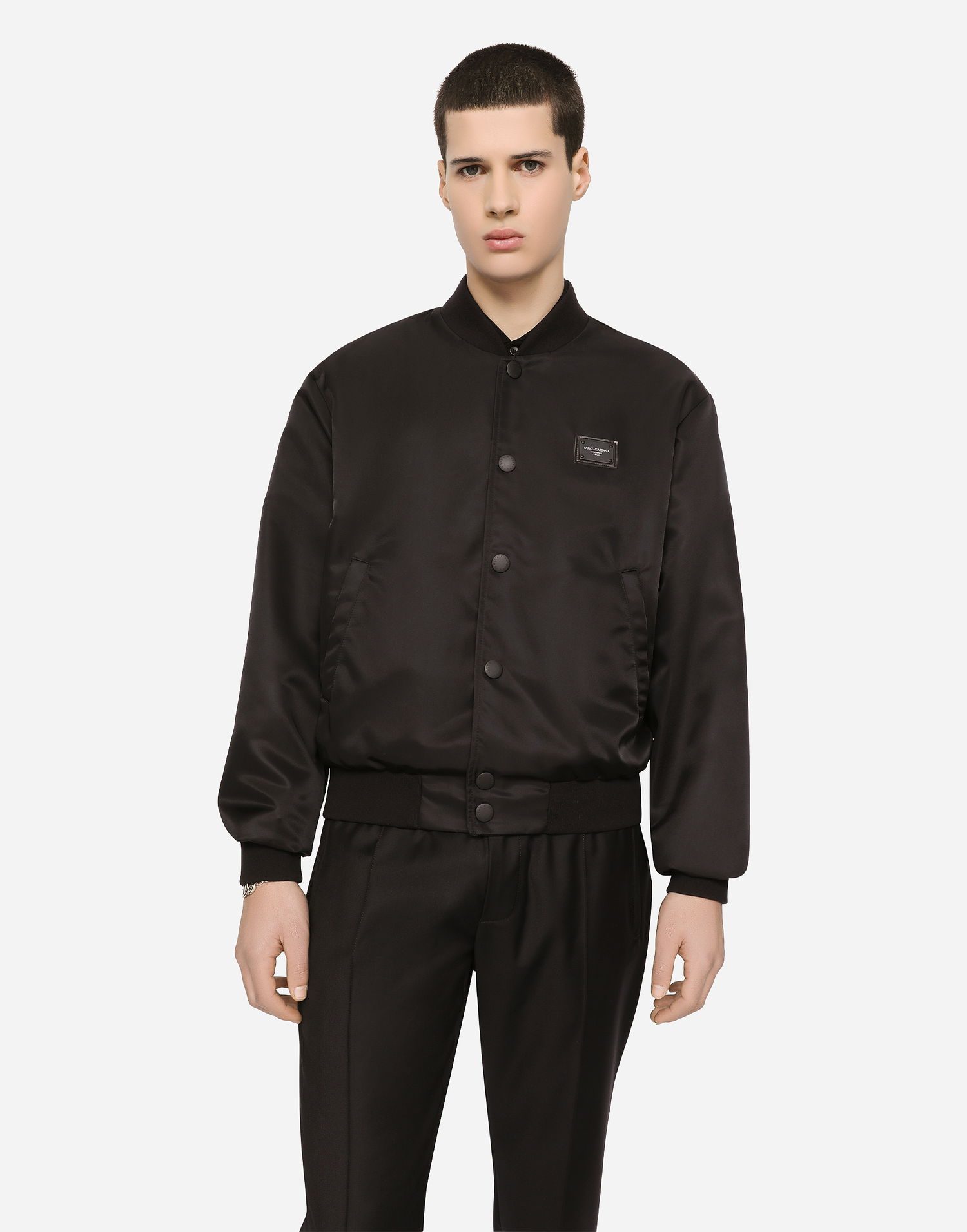 Bomber jakna Dolce & Gabbana Dolce & Gabbana Button Bomber Jacket Črna | G9VD2TFUMNQN0000, 1