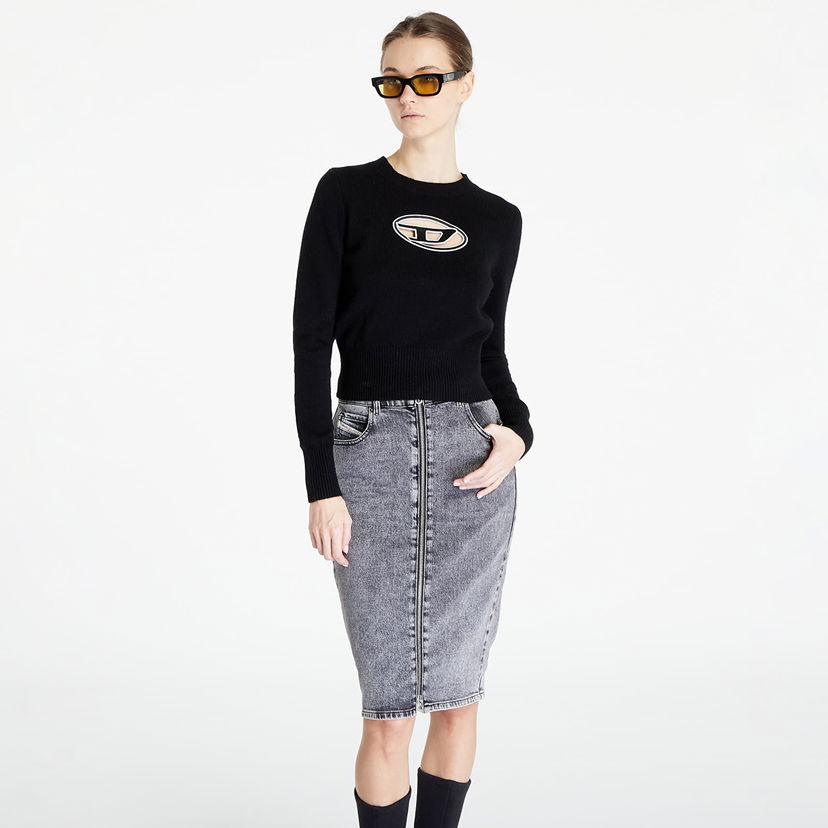 Pleteni pulover Diesel M-Areesa Knitwear Black Črna | A06712_0KCAE Black
