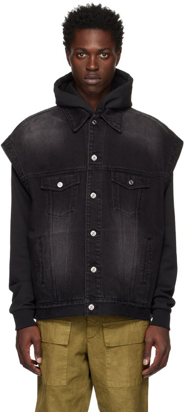 Telovnik We11done We11done Oversized Trucker Denim Vest Črna | WD-DV3-22-385-U-BK, 0