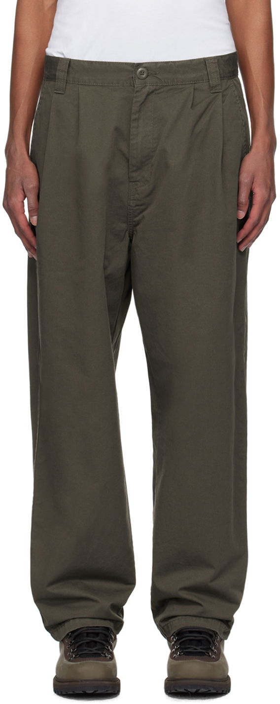 Hlače Carhartt WIP Merrick Relaxed Fit Cotton-Twill Trousers Zelena | I033759
