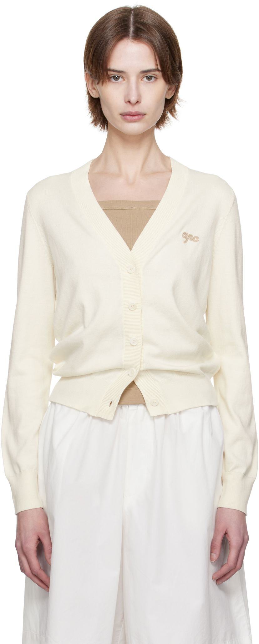 Pleteni pulover A.P.C. A.P.C. Berangere Cardigan Bela | COGDK-F22318