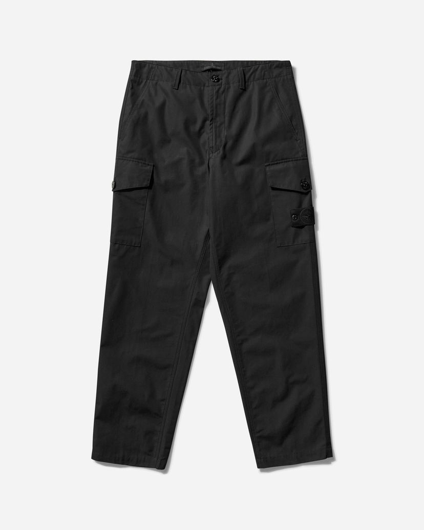 Cargo hlače Stone Island Ghost Piece Weatherproof Cotton Canvas Cargo Pants Črna | K1S15-310008-S00F1 V0029
