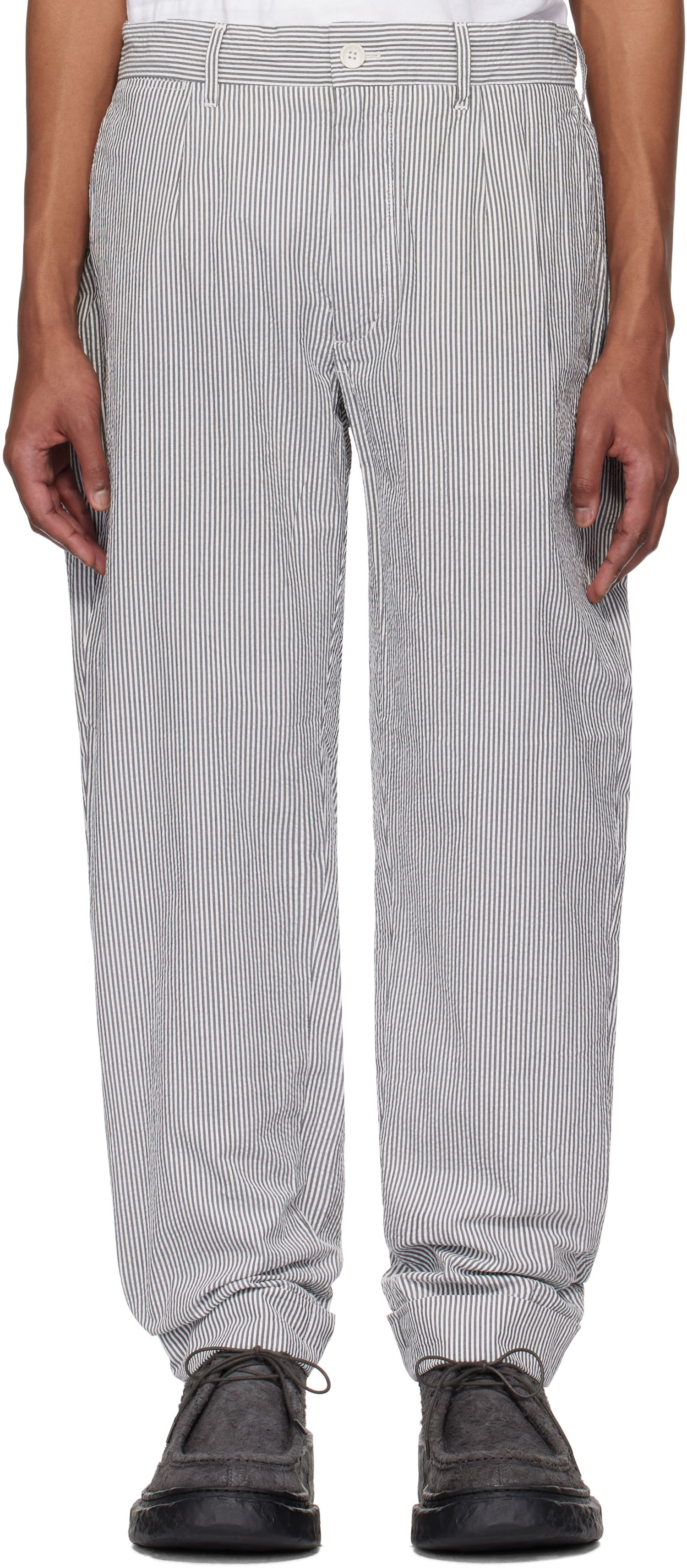 Hlače Engineered Garments Engineered Garments Andover Striped Trousers Bela | 25S1F001, 0