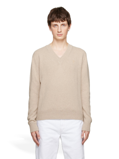 Pleteni pulover AMI Sweater Bež | HKS207.005
