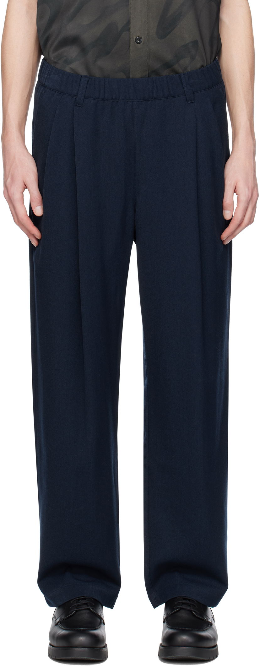 Hlače Dime Dime Pleated Twill Trousers Mornarica | DIMESP2514CHA