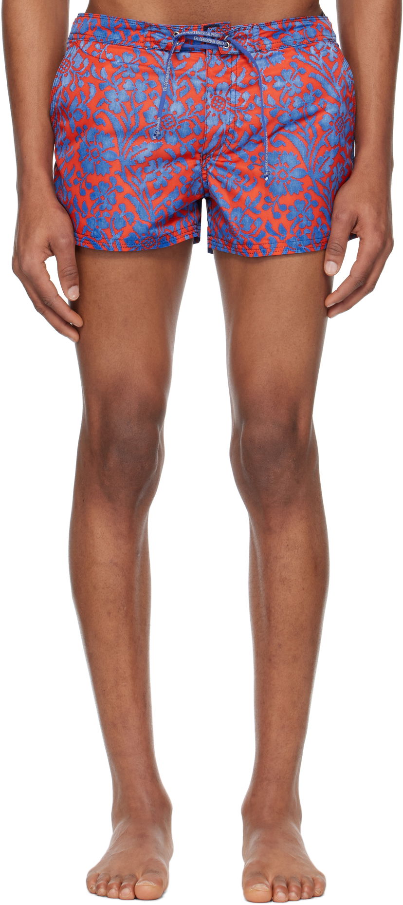 Kopalke ERL ERL Printed Nylon Swim Shorts Rdeča | ERL10UW06