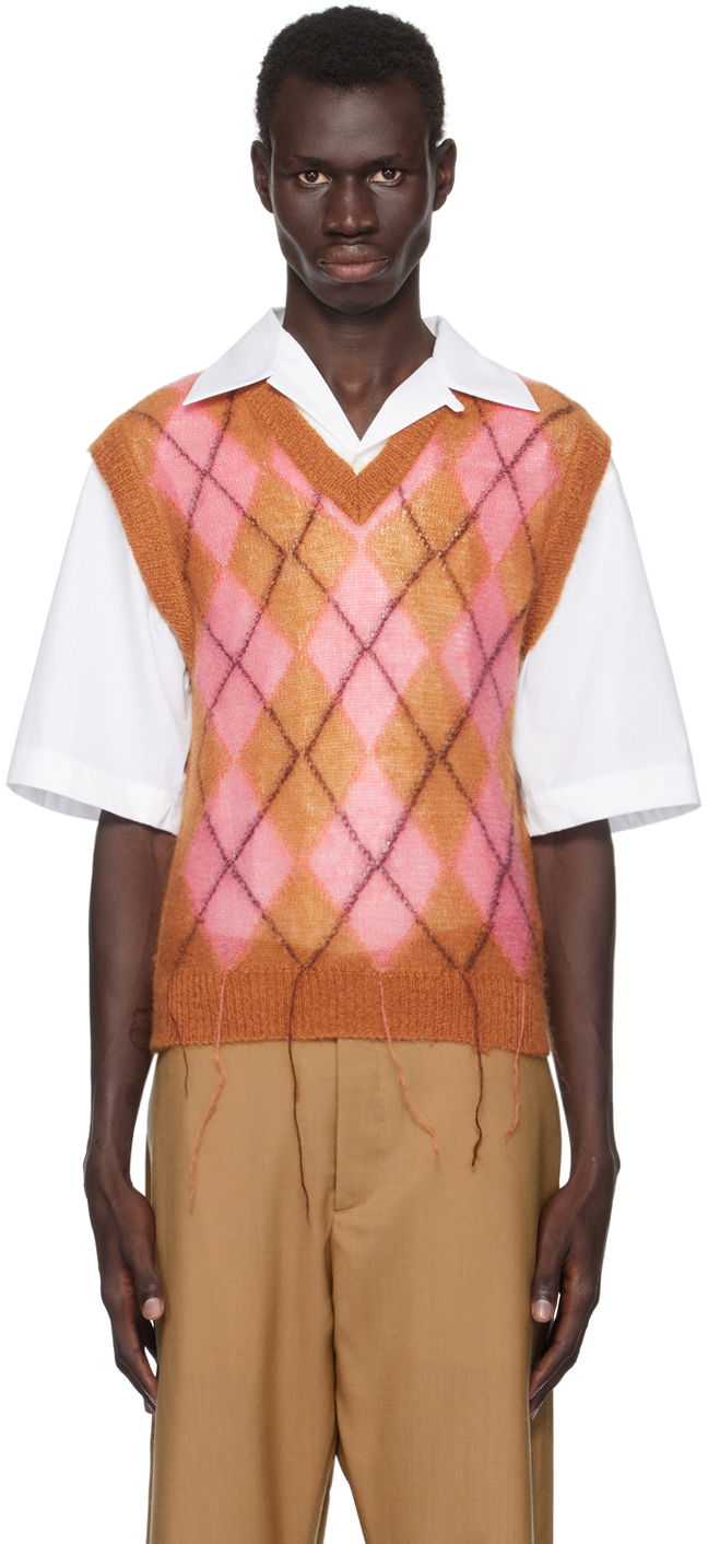 Telovnik Marni Argyle Vest Rjava | CVMG0129Q0 UFU175, 0