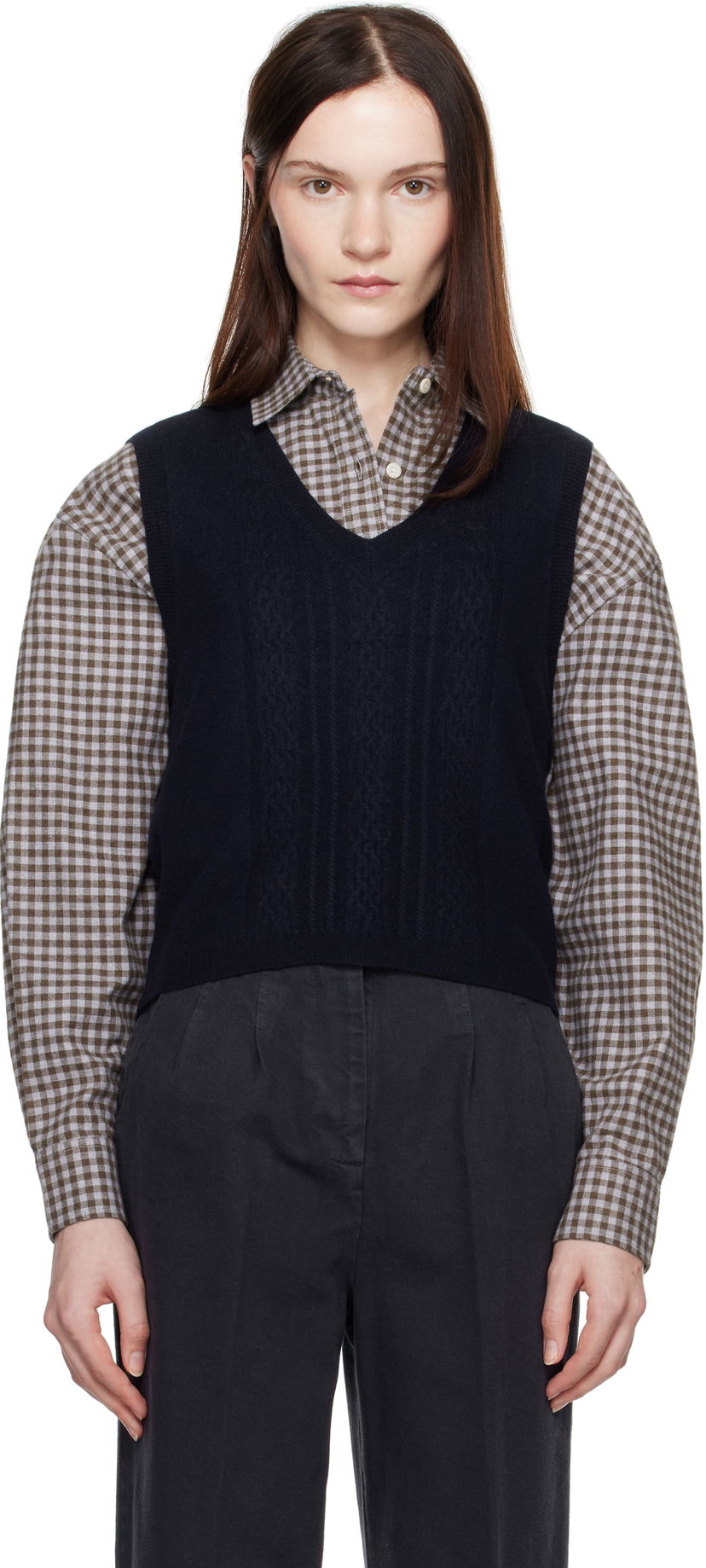 Telovnik A.P.C. Coco Knit Vest Mornarica | WVBDV-F22326