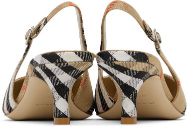 Superge in čevlji Burberry Burberry Birdie Check Slingback Pumps Bež | 8106171, 1