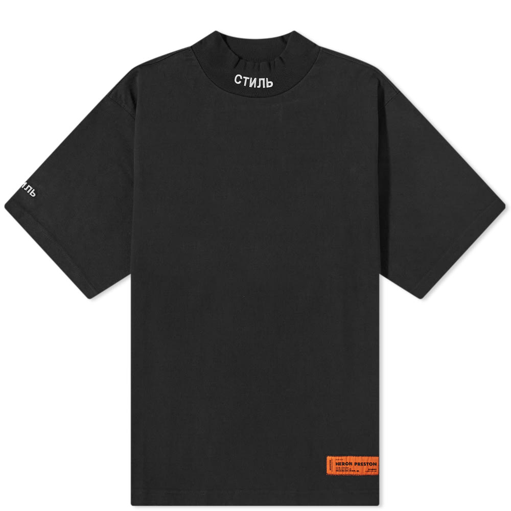 Majica HERON PRESTON Regular Turtleneck CTNMB Tee Črna | HMAA021F21JER0021001, 0