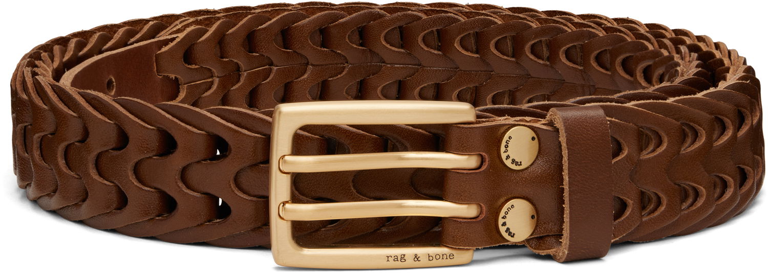 Pasovi rag & bone Rag & Bone Mini Woven Leather Belt Rjava | MIA22S1006PO06, 0