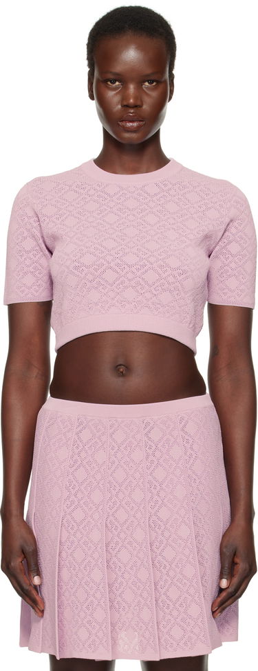 Pleteni pulover Givenchy Cropped Jacquard Sweater Roza | BW90TT4ZPN533, 0