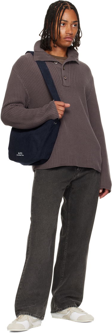 Torba za čez ramo A.P.C. A.P.C. Journal Small Corduroy Satchel Mornarica | PSALI-M67010, 3