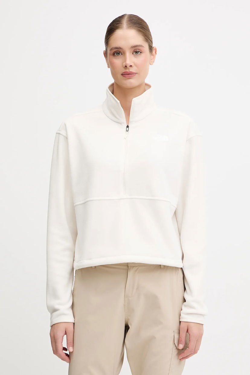 Pulover The North Face Smooth Cropped Half-Zip Fleece Top Bela | NF0A8D2CQLI1