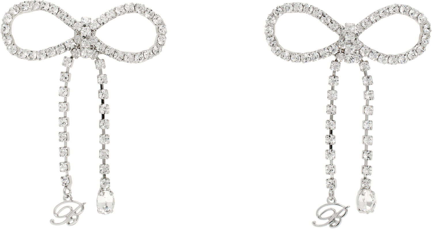 Uhani Blumarine Blumarine Crystal Bow Drop Earrings Kovinski | P522W305A, 0