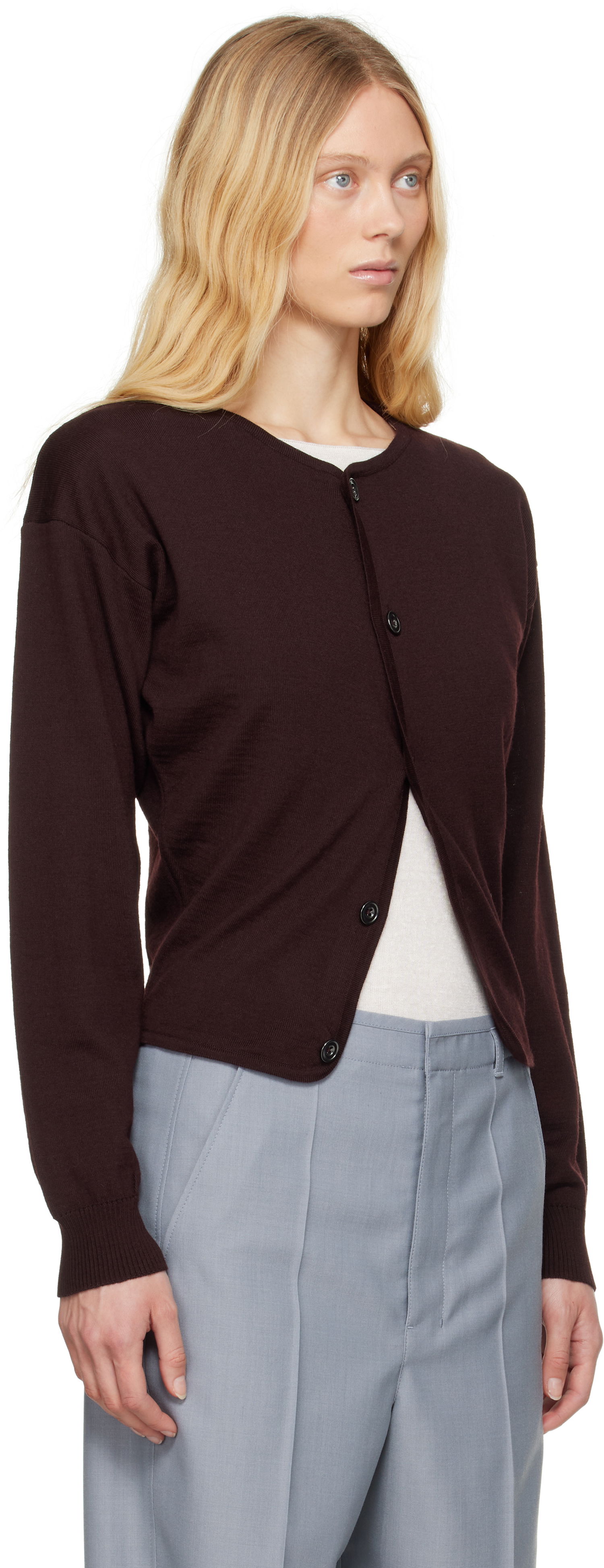 Pleteni pulover LEMAIRE Lemaire Fitted Cardigan Rjava | TO1322 LK087, 1