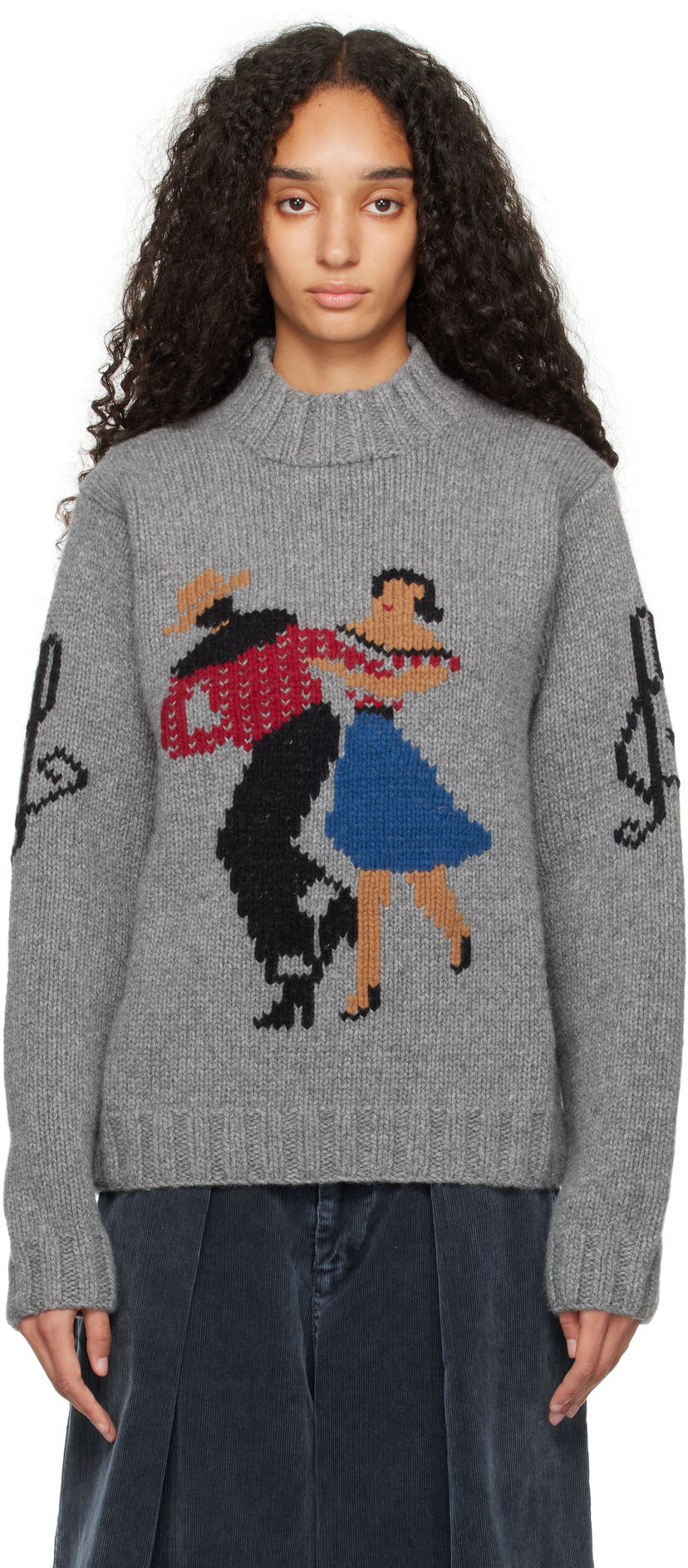 Pleteni pulover YMC YMC Bluto Knit Sweater Siva | Q8XAW