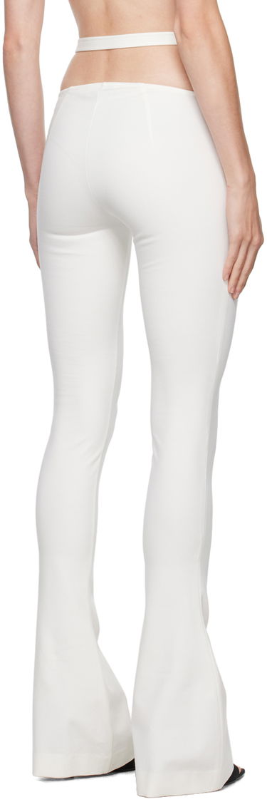 Hlače The Attico Attico Pin-Buckle Flare Pants Bela | 241WCP166 RY02, 2