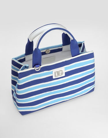 Torbica Dolce & Gabbana Dolce & Gabbana Striped Canvas Handbag with Rope Charm Modra | EB0116AF538HC5KW, 3