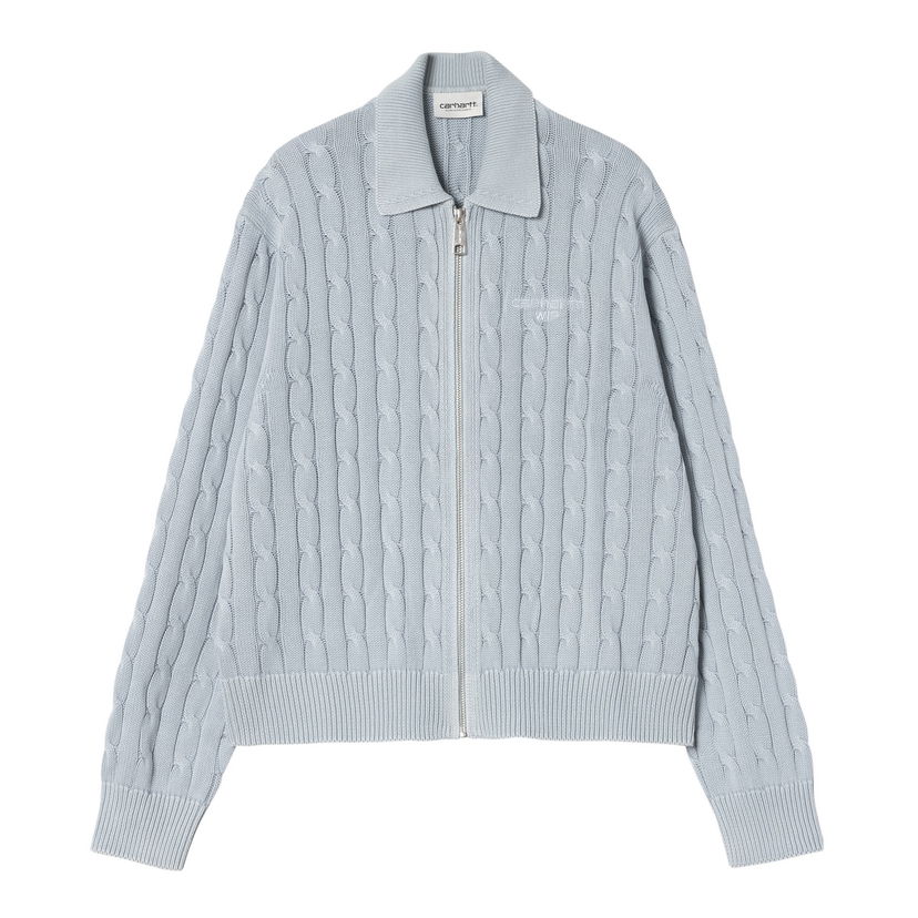 Pleteni pulover Carhartt WIP Women's Carter Cable Knit Sweater Jacket Modra | I035180_5