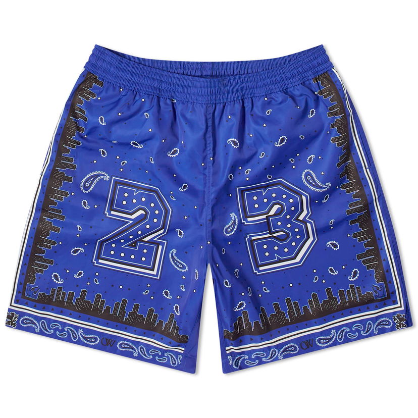 Kopalke Off-White Bandana Swim Shorts Modra | OMFD008S24FAB0024600