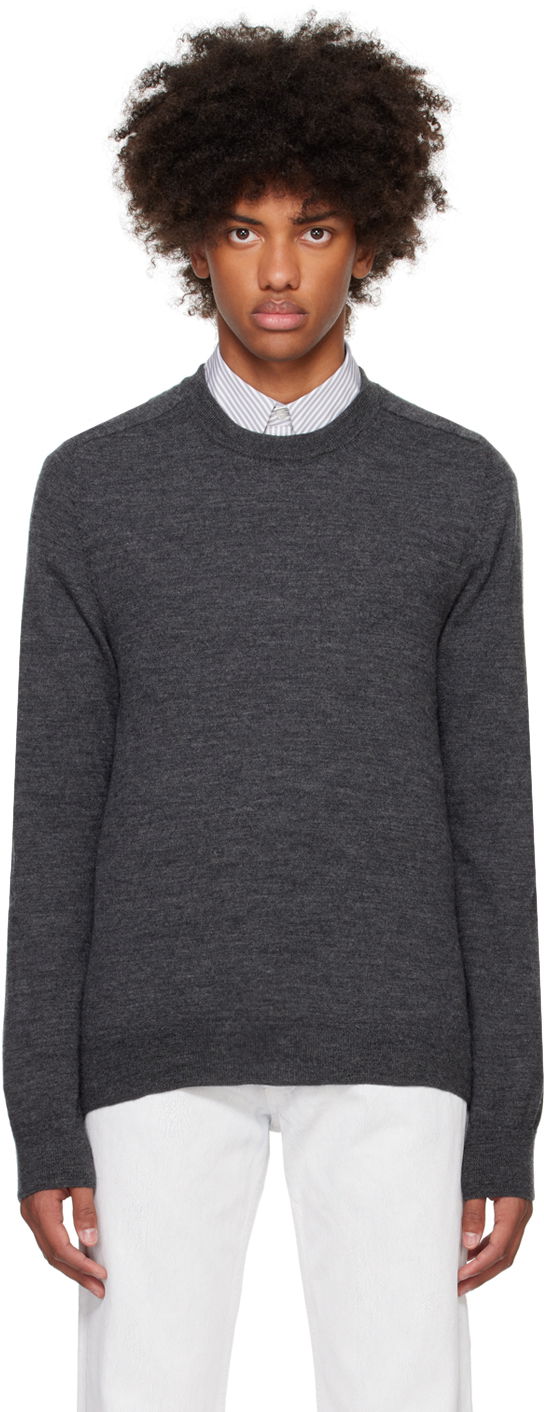 Pleteni pulover Maison Margiela Elbow Patch Sweater Siva | S50HL0021 M13062