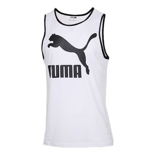 Majica brez rokavov Puma Classics Logo Graphic Tank Top Bela | 597456-02