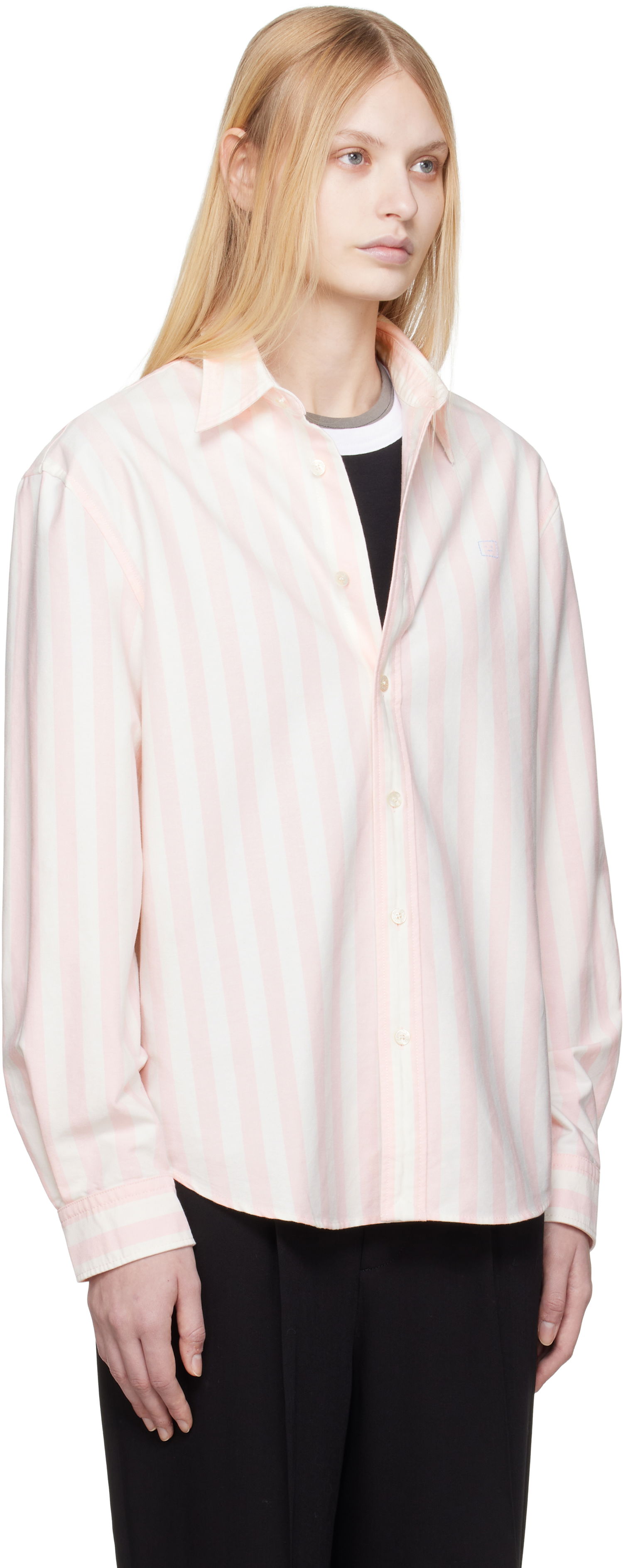 Srajce Acne Studios Acne Studios Striped Oxford Cloth Shirt Roza | CB0095-, 1