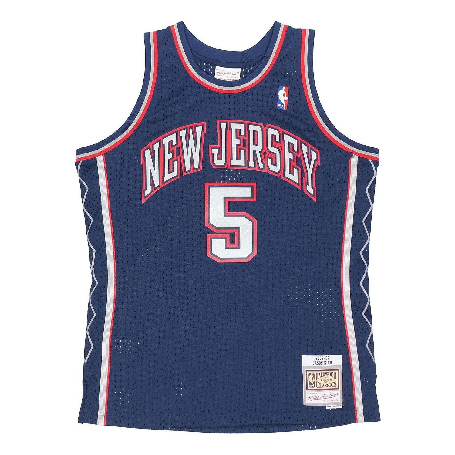 Dres Mitchell & Ness NBA New Jersey Nets 'Jason Kidd 5' Jersey Modra | SMJYAC19171-NJNNAVY06JKI, 0