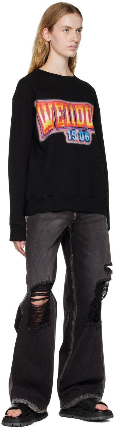 Pleteni pulover We11done We11done Crewneck Sweatshirt with Graphic Print Črna | WD-TS3-22-765-U-BK, 3