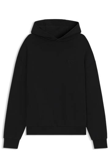 Pulover BOSS Cotton-terry Hoodie with Artwork Črna | 50549682