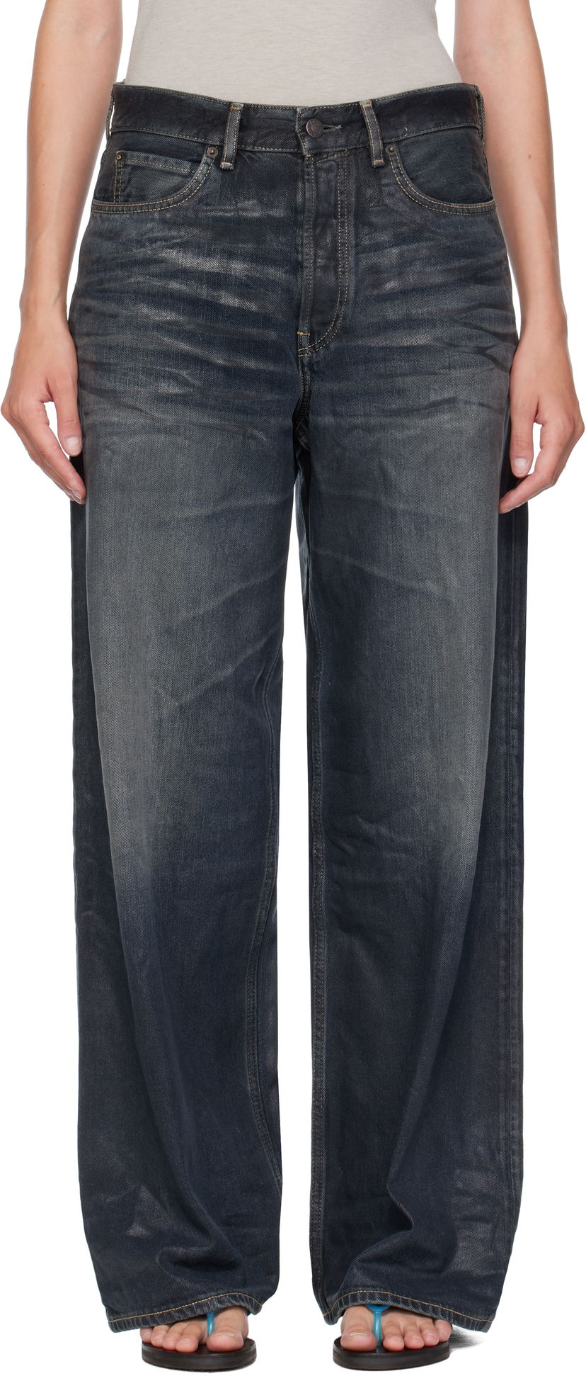 Kavbojke Acne Studios Acne Studios Loose Fit 1981 Jeans Modra | C00093-