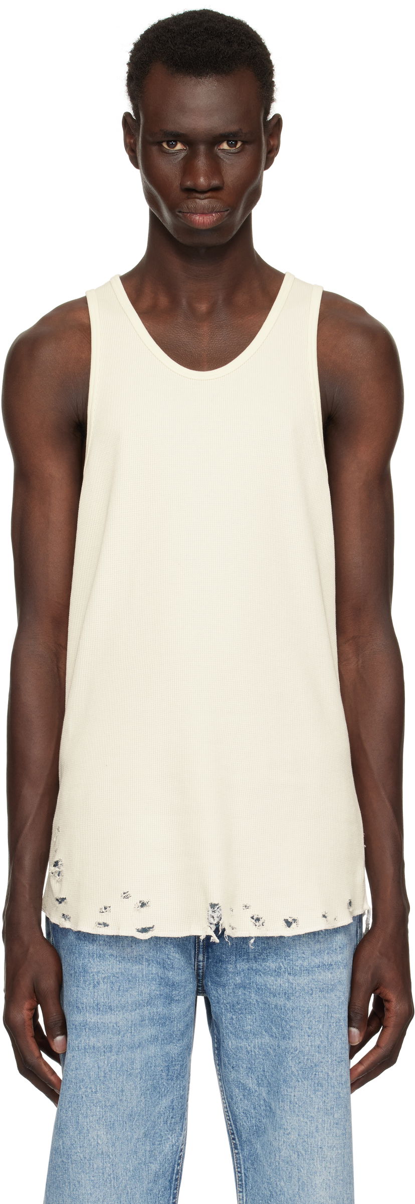 Majica brez rokavov John Elliott John Elliott Folsom Thermal Tank Top Bela | A066M66905A