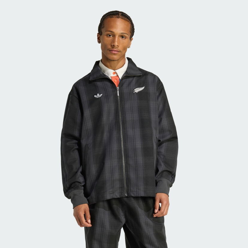 Jakna adidas Performance ORIGINALS &amp; ALL BLACKS Plaid Woven Firebird Track Jacket Siva | KG4633