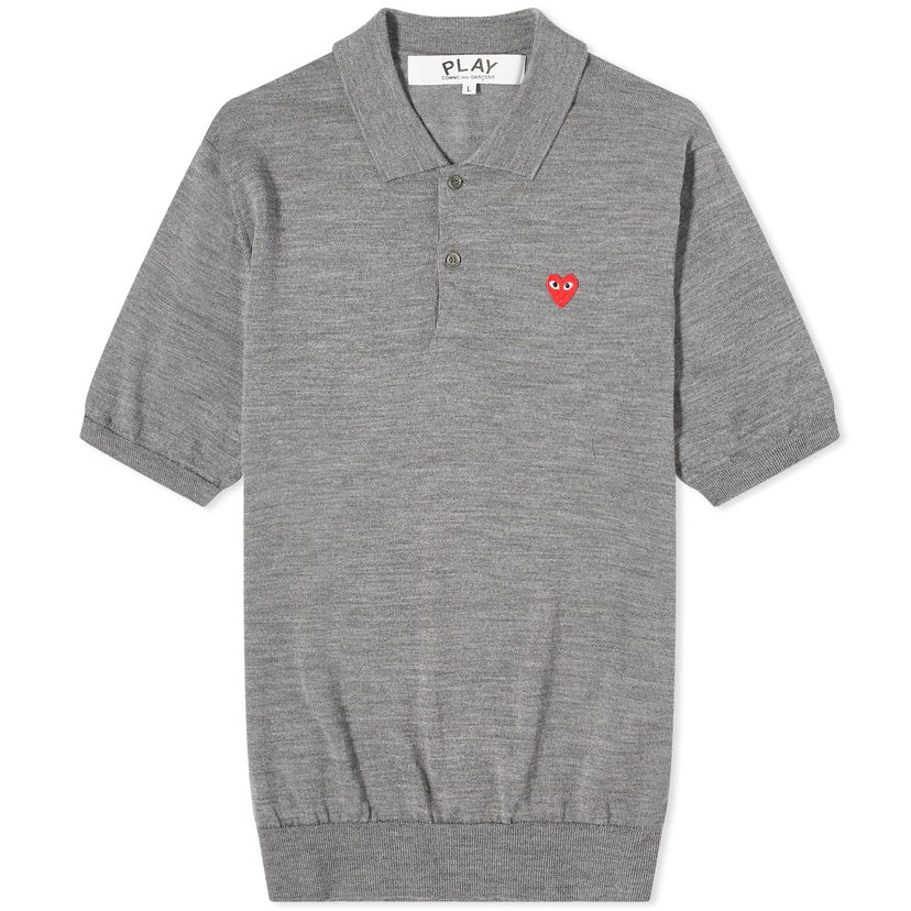 Polo majica Comme des Garçons Play Men's Knit Siva | P1N094-3