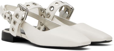 Nega čevljev rag & bone Rag & Bone Moto Astra Leather Slingback Slippers Bela | WFF25SF1013LE13, 3
