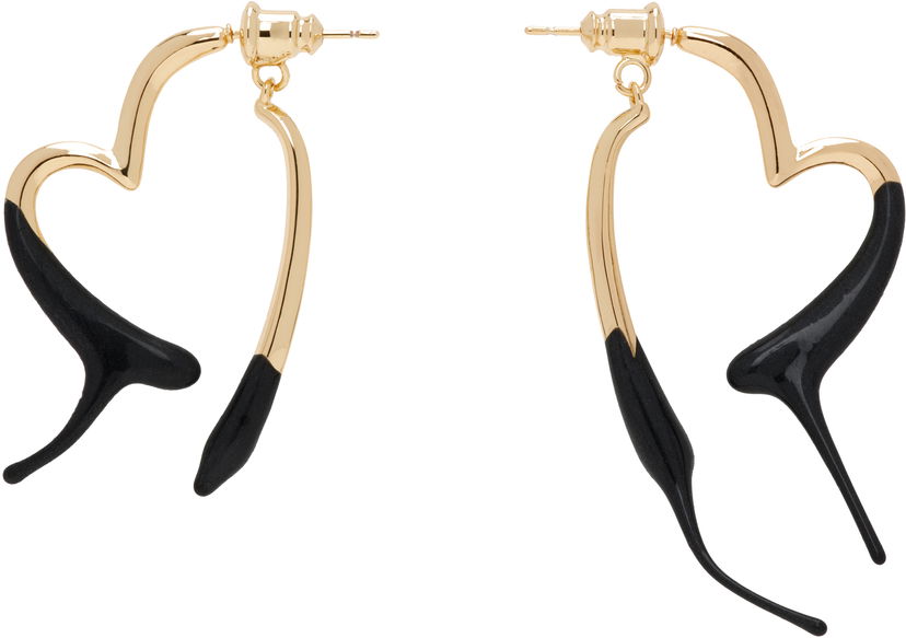 Uhani Ottolinger Ottolinger Heart Drop Earrings Črna | 12590082501