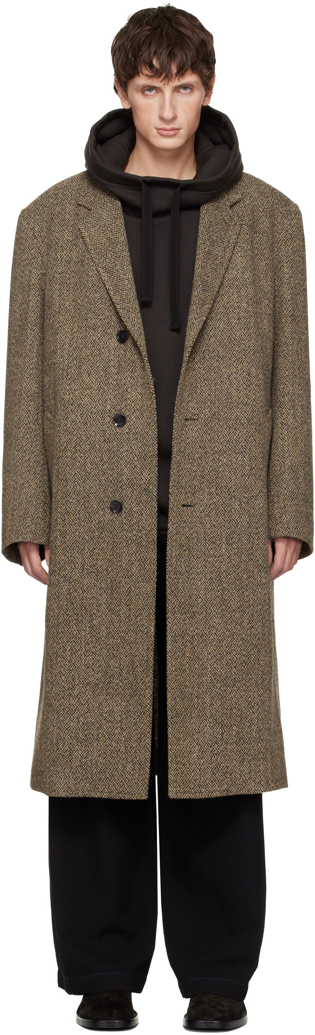 Plašči LEMAIRE Herringbone Chesterfield Coat Večbarvna | CO1114 LF1447, 0