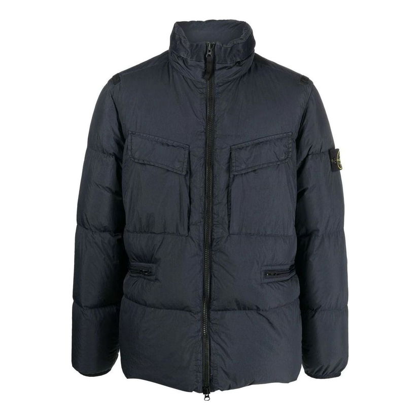 Puhovka Stone Island Patch Crinkle Labs Down Padded Jacket Modra | 771540123-V0020