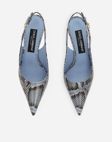 Superge in čevlji Dolce & Gabbana Python Skin Slingback Pumps Modra | CG0774A211180789, 3