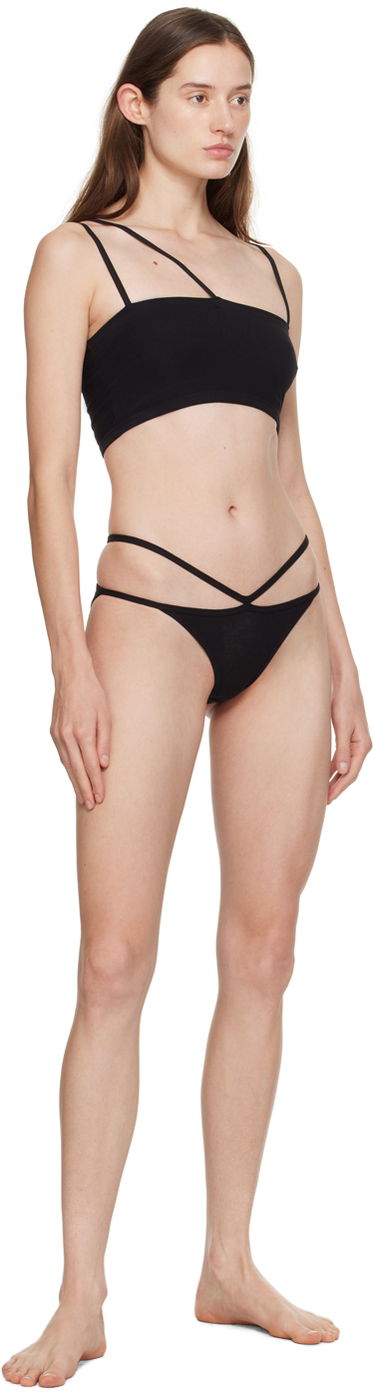 Modrček Baserange Asymmetrical Strap Bralette Črna | BRNI-RB-000, 3